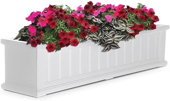 Mayne Cape Cod 4ft Weatherproof Coastal Plastic Window Box in White