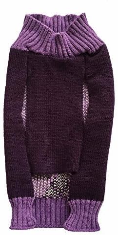 Argyle Knit Pet Sweaters Clothes Outfit for Small Dogs Classic Purple X-Small (XS) Size - Image 3