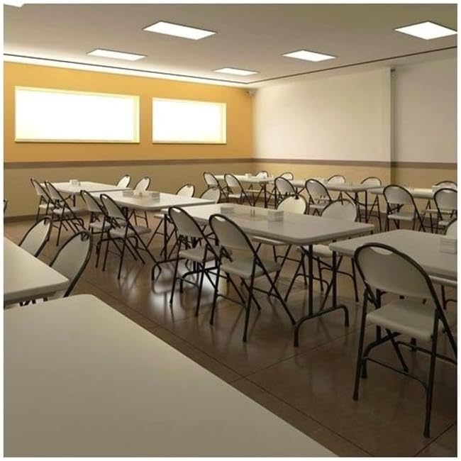 Pemberly Row 30" W x 72" D Adjustable Height Activity Table, Plastic Resin Top, Gray Granite Finish, Durable Metal Frame, Free-Standing, Kids Classroom or Daycare Use