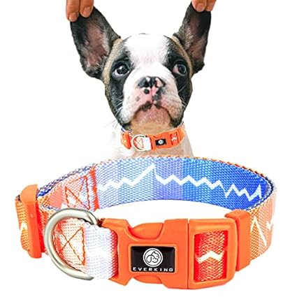 Dog Collar, Dog Collars No Pull with O-Ring for Small, Medium and Large Dog, Adjustable Puppy Collar with Soft Padded for Walking, Training and Running, Quick Release