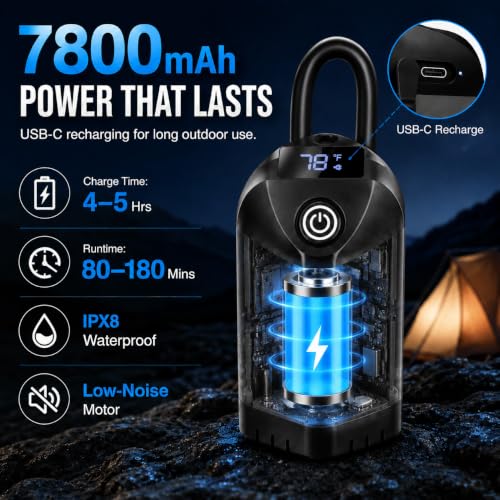 Ducha portátil para camping, ducha recargable de 7800mAh para camping miniatura 2