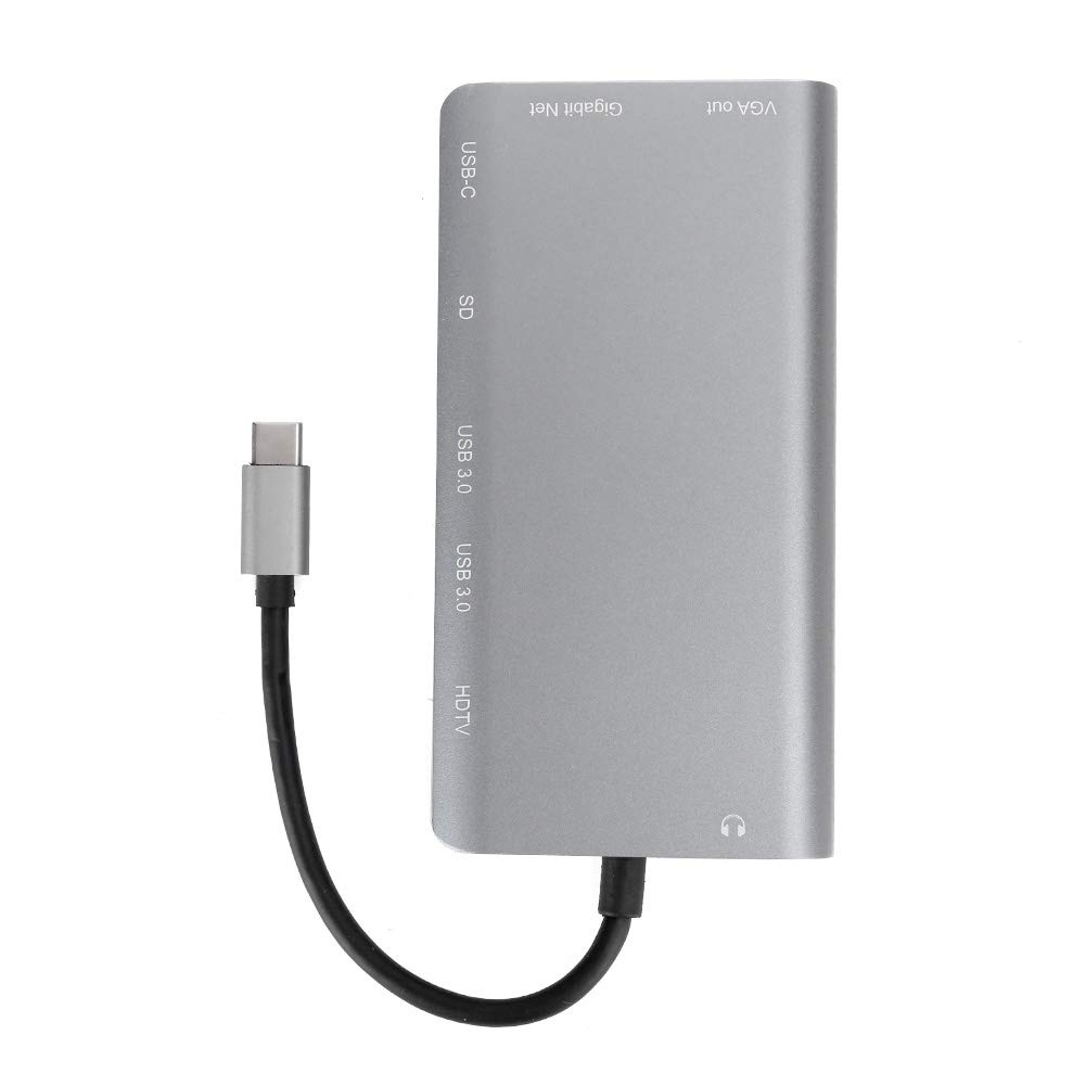 Docking station di tipo C, hub USB C 8 in 1, docking station per notebook con porta o, hub USB 3.0 in alluminio per laptop, supporta uscita video UHD 4K e Gigabit Ethernet