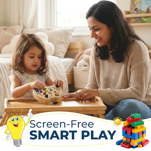 Image of Fidget Pad Montessori Busy Board for Toddlers 1-3 Years, LED Lights and Functional Switches, Sensory Educational Toy, Fine Motor Skills, Travel Toy for Boys and Girls, Birthday Gift