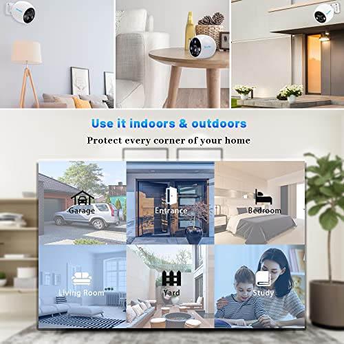 Noahtec Home Security Cameras Wireless Outdoor, 2K 2-Cam Kits Wireless Security Camera System Solar/Battery Power, 180-Day Battery Life, 64Gb Sd Card, Ip67 Waterproof, 2-Way Audio, Color Night Vision #TOP6