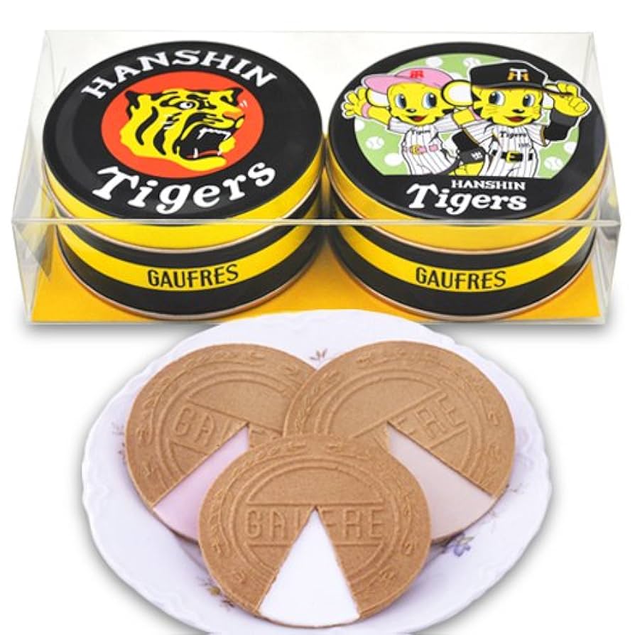 Amazon.co.jp: 神戸風月堂 阪神タイガース ミニゴーフル2入(HL
