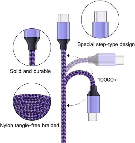 Miniatura 3 de Cargador USB de pared para teléfono, bloque de carga, enchufe de ladrillo con 2 cables de carga tipo C de 6 pies para Samsung Galaxy S24 S23 S22 S21