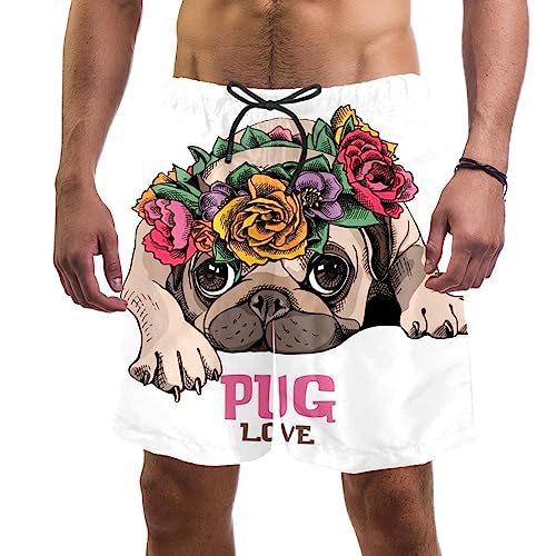 Short de plage anti-irritation maillots de bain hommes à motif carlin