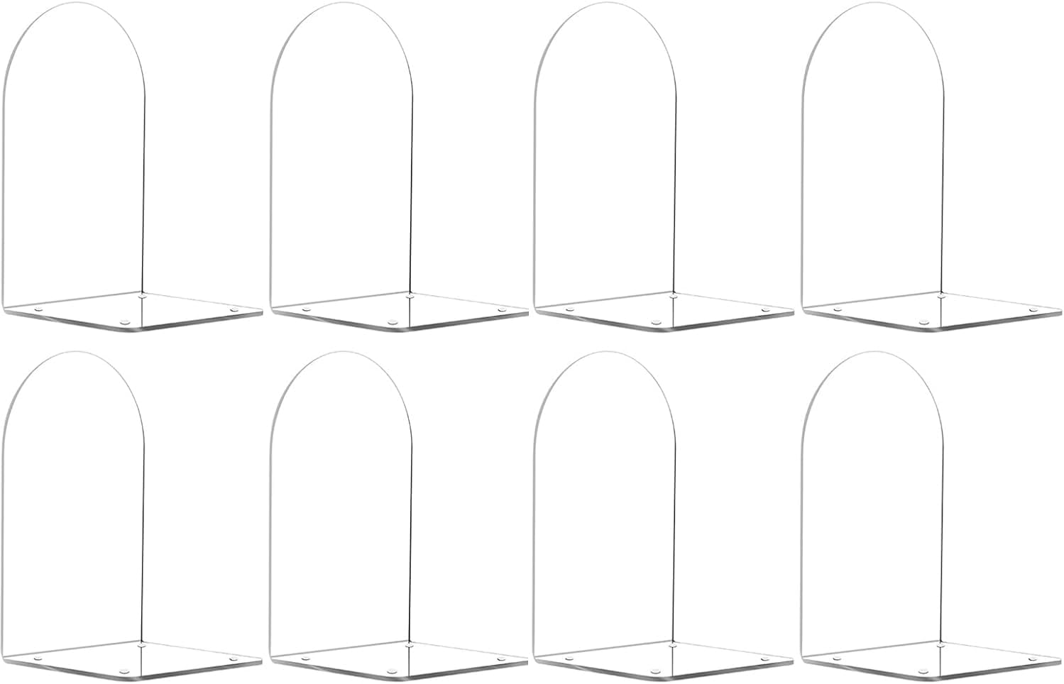 Adwikoso Book Ends for Shelves Clear Acrylic Bookends for Heavy Books Organizer Book Stopper to Hold Books for Home Office School and Desktop Decoration(Circular Arc) (16)
