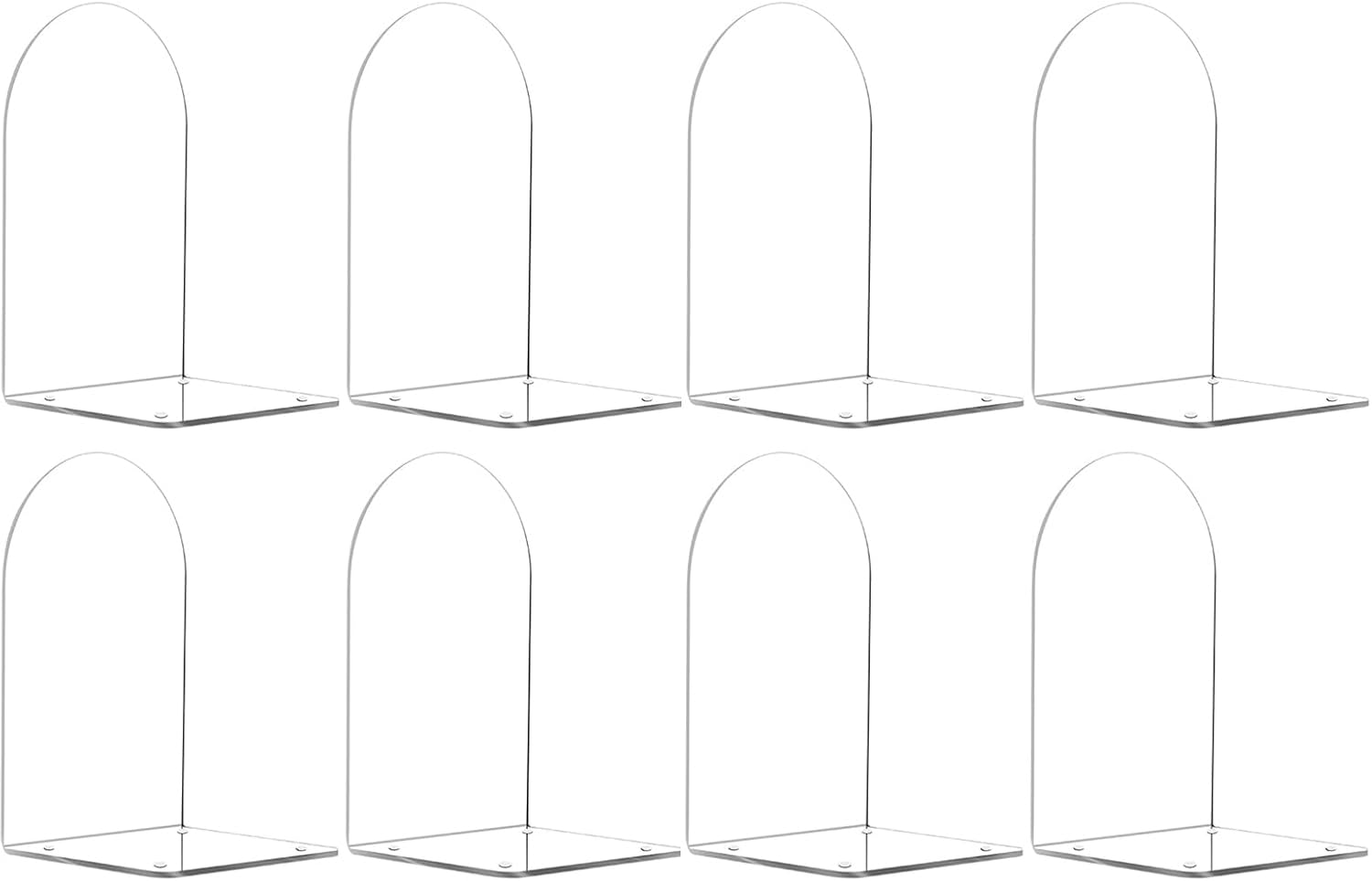 Adwikoso Book Ends for Shelves Clear Acrylic Bookends for Heavy Books Organizer Book Stopper to Hold Books for Home Office School and Desktop