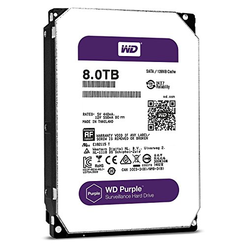 Image of WD Purple 8TB Surveillance Hard Disk Drive - 5400 RPM Class SATA 6 Gb /s 128MB Cache 3.5 Inch - WD80PURZ (Renewed)
