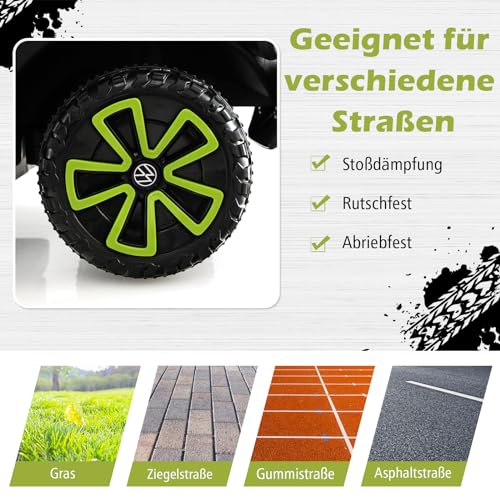 DREAMADE Rutschauto für Kinder, Volkswagen Rutscher mit 3-stufig Verstellbarem Schiebegriff, Verdeck, Geländer, Scheinwerfer, Hupe & Musik, 3-in-1 Rutschfahrzeug für Kinder 1-3 Jahren – Bild 7