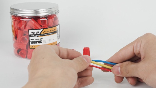 Image of 100PCS Wire Nut Connector - AWG 18-8 Red - Insulated Insert Twist Electrical Wire Terminal with Spring, Portable Wire Caps for Quick Connection