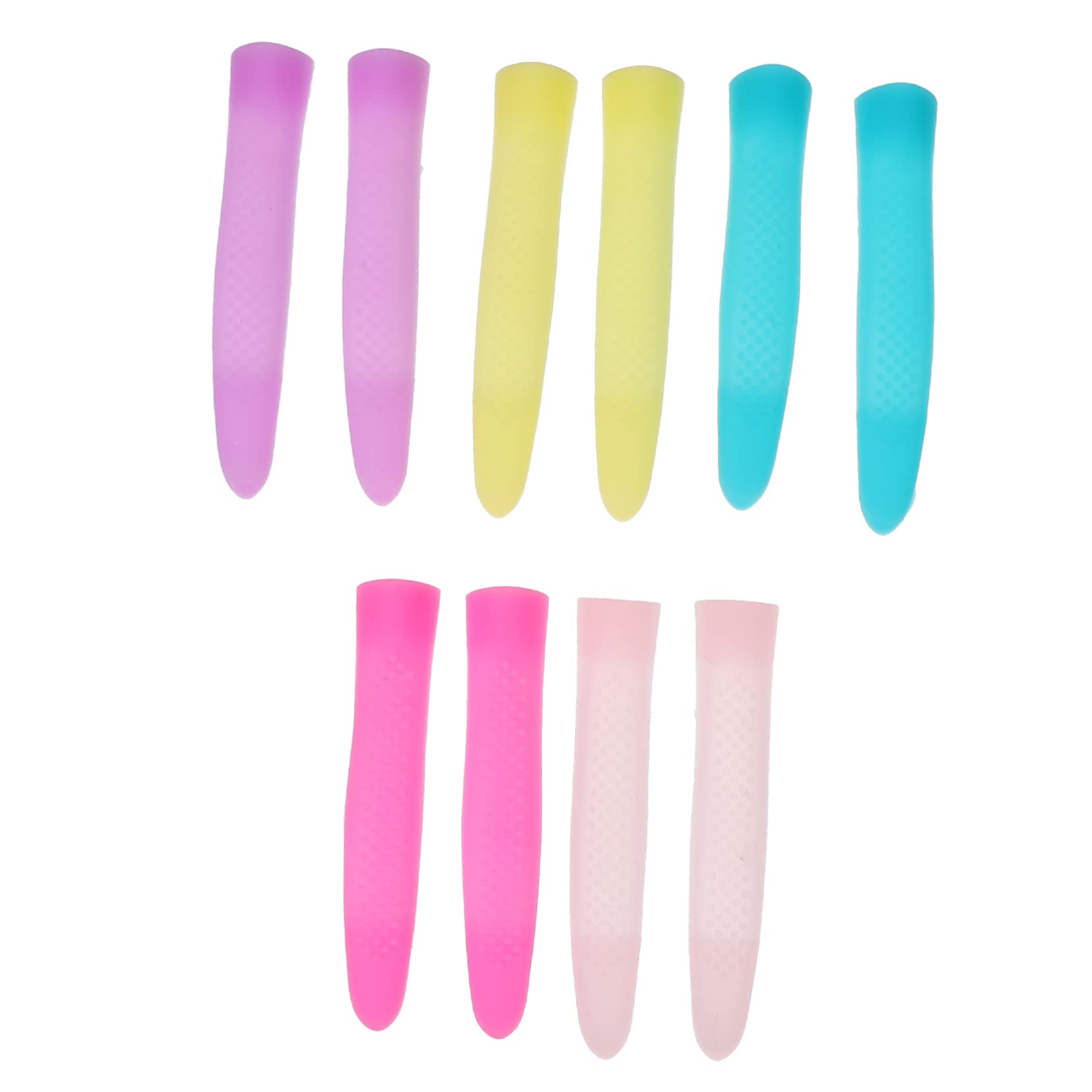 FRCOLOR 10 paia di forbici per pelle morta, manico in silicone, strumenti per manicure, pinzette per ciglia, copertura per cuticole
