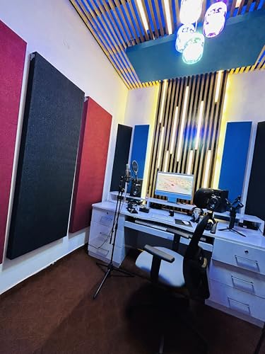 Image of Timber Acoustics | Sound Absorption Panels | Rockwool | Pine-wood | Room Acoustics & Soundproofing | 2' x 4' x 1 inch [SET OF 4] NRC > 0.90 (Green)