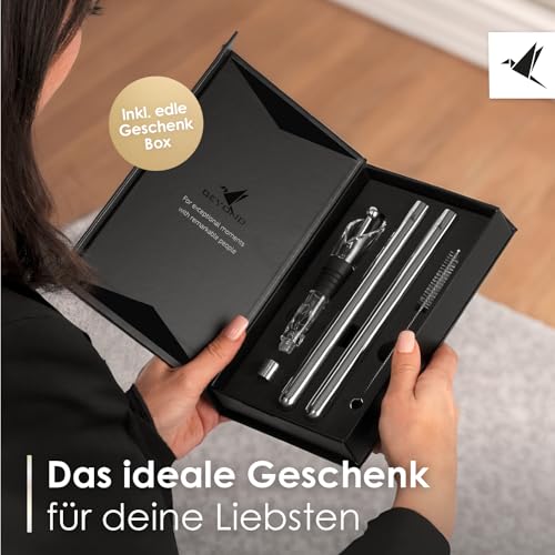 Foto von Beyond Weinkühlstab 6-teiliges Geschenk Set aus Edelstahl mit Ausgießer - Ideales Weinzubehör für Weinliebhaber I Weinkühler Set für Weißwein & Rotwein - Stab mit Dekanter - Zubehör für Weintrinker