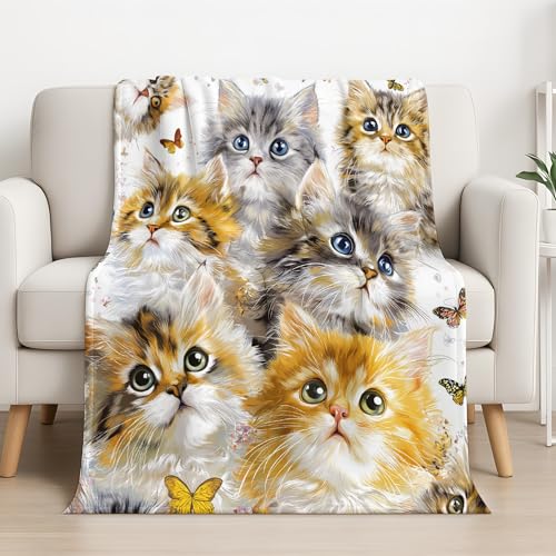 Generisk mysig fleecefilt illustration fleecefilt mjuk lugn katt SNARCHECKE soffa filt för soffa/säng/soffa filt 150 cm x 150 cm, vit