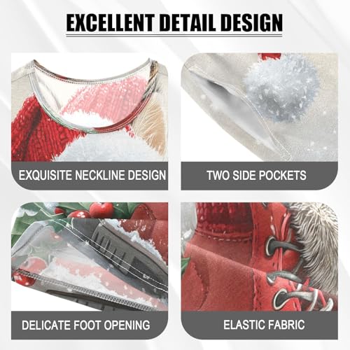 ALAZA Cat Christmas Hat Winter New Year Pajamas Set Short Sleeve Cotton Sleepwear Summer Pjs 2 Piece 5-14Y4