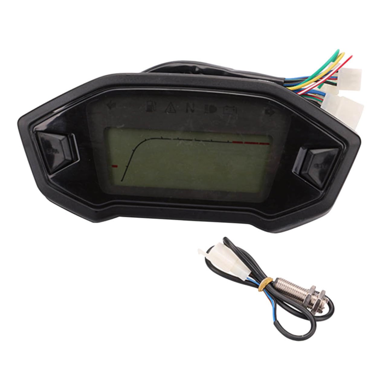 ノーブランド品 ユニバーサルモーターサイクルスピードメーター デジタル走行距離計 タコメーター搭載 防水素材 気筒対応 夜間バックラ