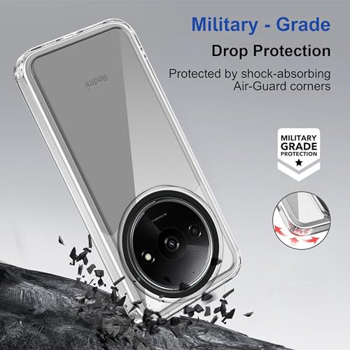 Image of Zapcase Back Case Cover for Poco C61 | Compatible for Poco C61 Back Cover | Case Cover with Camera Protection | (TPU + PC | Transparent)