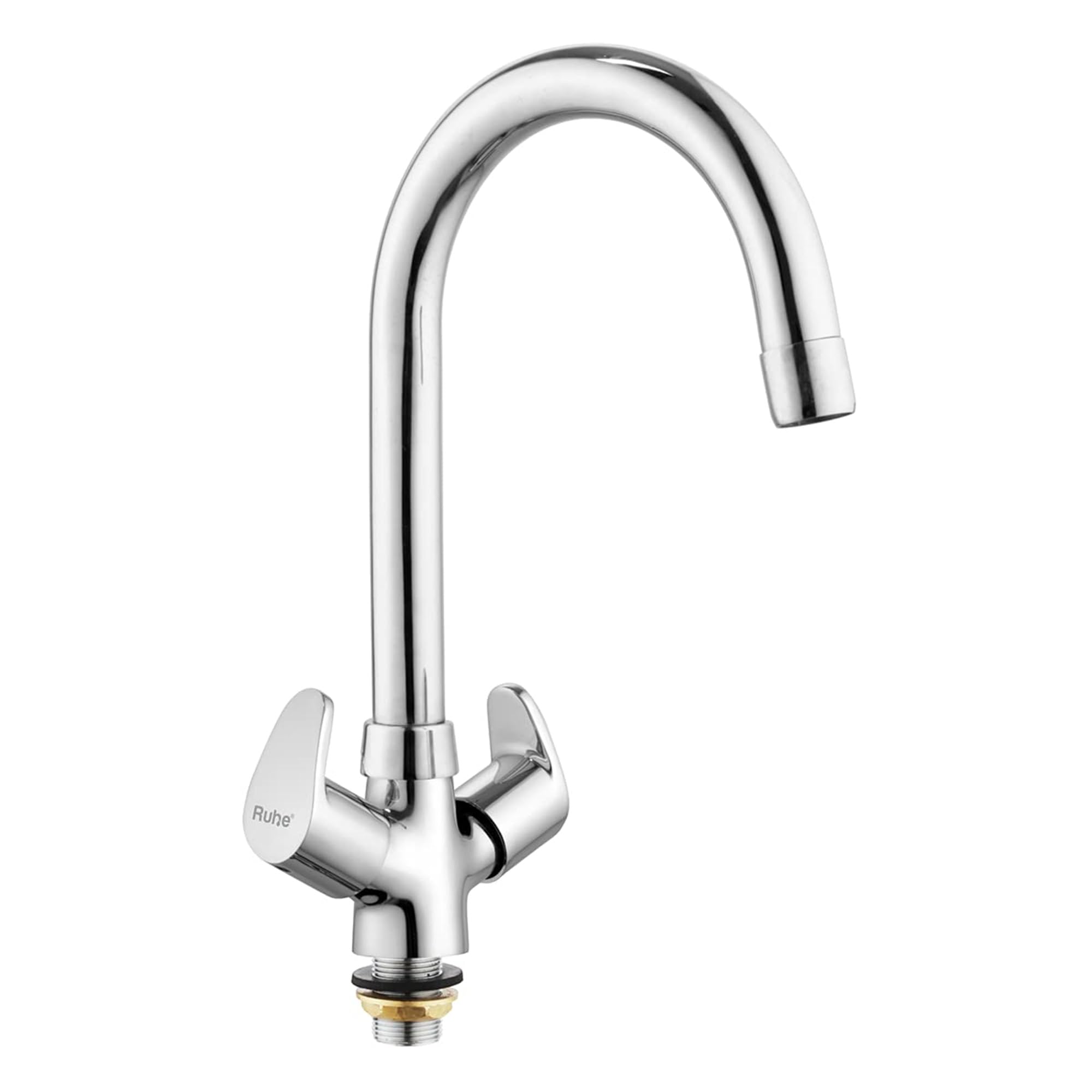Ruhe® Vela Centre Hole Basin Mixer with Swivel Spout Faucet/Tap | 15 Inches Spout Brass Faucet/Tap with Chrome Finish for Kitchen Sinks & Washbasins (B0CRR21KRX) Amazon Price History, Amazon Price Tracker