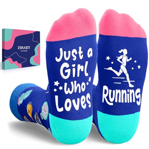 Zmart Funny Running Gifts for Women - Runner Socks for Female Runners, Novelty Socks for...