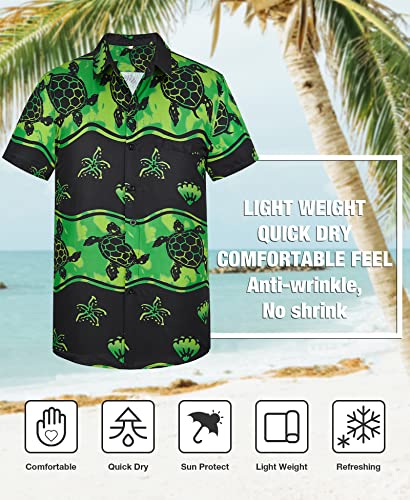Image of Yoimira Hawaiian Shirts for Men, Print Mens Casual Short Sleeve Button Down Shirts Floral Aloha Beach Shirt