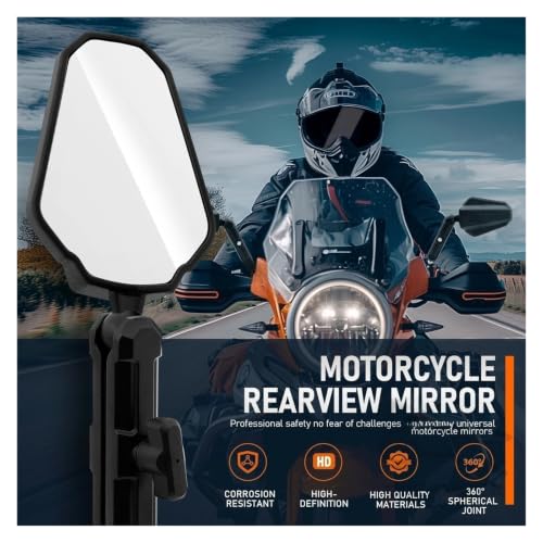 Espejo retrovisor de moto plegable con ajuste de ángulo universal 2
