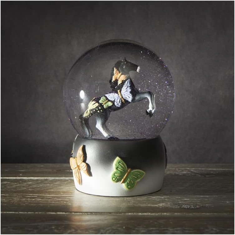 Pacific Giftware The Trail of Painted Ponies Black Beauty Water Globe, 5.31-inch Height, Resin and Glass, Home Décor