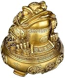 HANDIYA Sculpture Artisanale Sculpture du Crapaud Pur cuivre et Or émail d'or émail d'émail d'émail de cornucopie Chanceux Richesse Collecte d'affaires Cadeaux et Artisanat