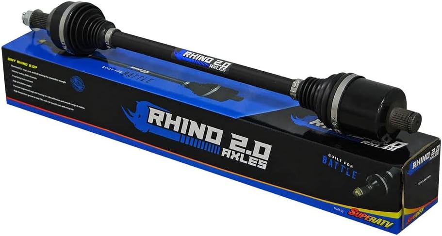SuperATV Heavy Duty Rhino 2.0 Front Axle for 2018-2021 Polaris RZR XP Turbo S / 2019-2021 XP 4 Turbo S, Front Axle, Made with 4340 Chromoly Steel, 25% Stronger Than Stock, See Fitment