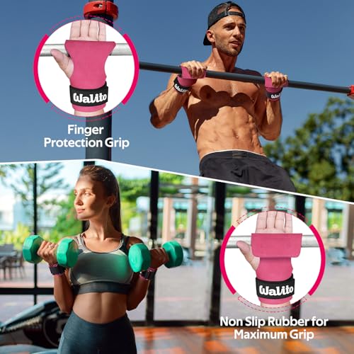Image of Weight Lifting Wrist Strap,Double Layer Leather Wrist Wraps with Neoprene Padding for Weightlifting & Deadlifts - Adjustable Gym Straps for Men & Women