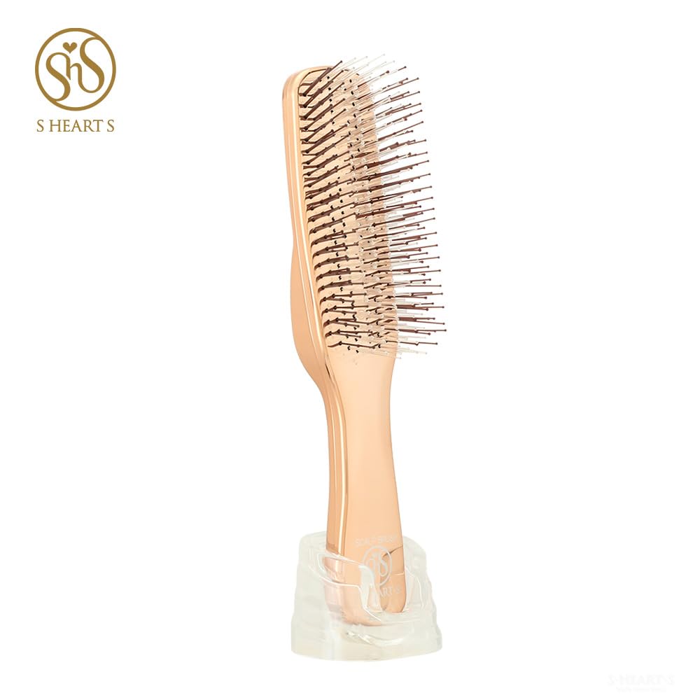 S-HEART-S Scalp Brush World Model Long Pink Gold