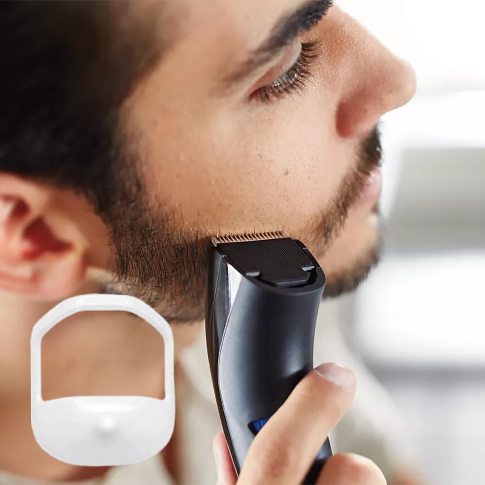 Modelli per Styling Barba,Modello per Rasatura pizzetto Modelli,Strumento per modellare e acconciare la barba,Modello Shaper Barba per Accessori Barba Modello per lo Styling Della Barba,5 Pezzi,Bianco