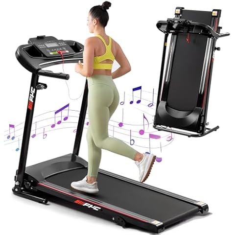 FYC Foldable Treadmill with Incline and Bluetooth, 2.5HP Electric Folding Treadmill Running Walking Machine for Home Gym, Max 265 LBS Weight Capacity Cover