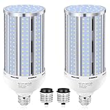 XYCN 2 Pack 120W Corn LED Light Bulb Fanless,5000K Daylight(1200 Watt Equivalent) E26/E39 Large Mogul Base LED Cob Lamp 15,800LM for Outdoor Indoor Garage Warehouse Factory Workshop Street Backyard
