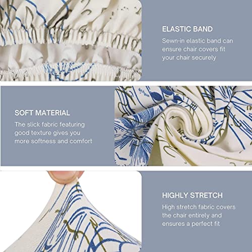 Square Barstool Covers，With Back Barstool Slipcovers Stretch Bar Stool Covers,Modern Floral Printed Design Pub Counter Short Back Chair Covers With Elastic Bottom (Color : A, Size : 1Pcs) #TOP2
