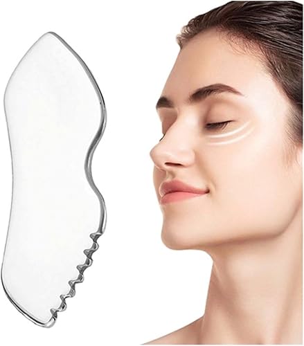 Herramienta facial Gua Sha de acero inoxidable Detalle de metal Gua Sha Cuerpo de piedra Masajeador de drenaje linfático Cara Guasha Cara