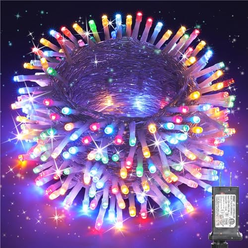 Multicolor 75 Ft 200 LED String Lights - Connectable, 8 Modes, Timer, Waterproof Fairy Twinkle Lights for Christmas Party, Garden, Patio, Home, Holiday, Xmas Tree Decorations