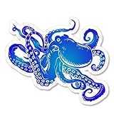Octopus Blue Vinyl Sticker - Car Phone Helmet - SELECT SIZE
