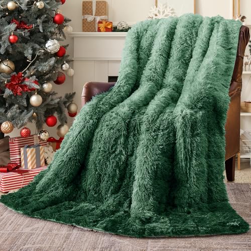 Image of yescool Weighted Blanket for Adults (15 lbs, 60 inch x 80 inch, Kelly Green) Heavy Blanket for Sleeping Perfect for 140-160 lbs, Queen Size Faux Fur Blanket with Premium Glass Bead, Machine Washable