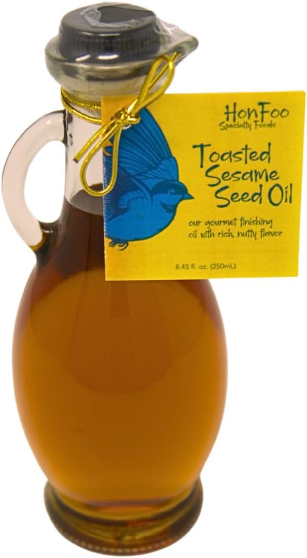 HonFoo Toasted Sesame Oil, 8.45 Fl Oz Glass Decorative Bottle, It’s Toasted