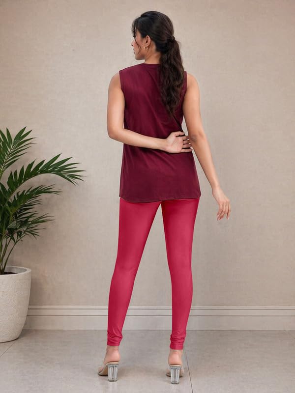 Image of TRENDMALLS Women's Microfiber Elastane Stretch Soft Churidar Length Leggings with Ultrasoft Waistband