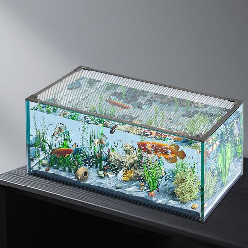 GlideSpark Fish Tank Lid Magnetic Aquarium Lid DIY Size Fish Tank Cover Anti-Jumping Net Soft and...