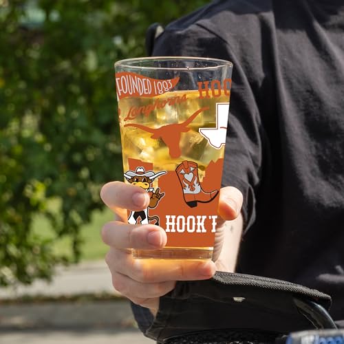 Image of Logo Brands NCAA 16 oz Pint Glass - Durable Glass With Bold Team Color- Chip-Resistant Rim Drinkware For Fans, Tailgates, Home Bars & Everyday Use