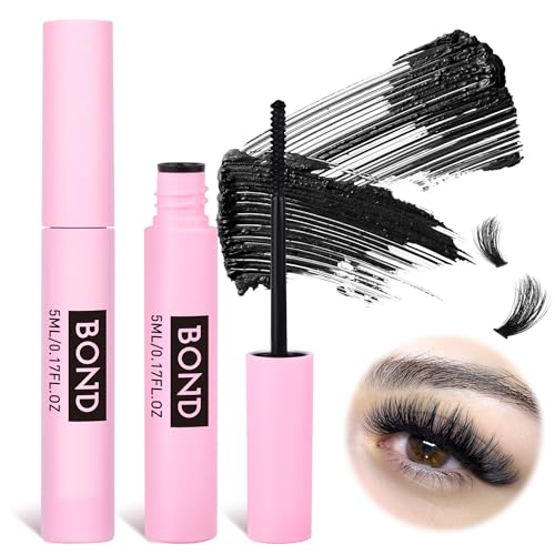 Wiwoseo Lash Bond Black Waterproof Eyelash Glue - Super Strong Hold, Fast Drying Adhesive for Strip and Cluster Lashes (5ml)