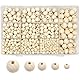 TOAOB Holzperlen zum Auffädeln 600 Stück Holzkugeln mit Loch 6mm 8mm 10mm 12mm 14mm Runde Natur Holzperlen Zwischenperlen mit Box für Makramee Basteln DIY Schmuck Armband