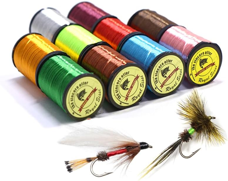 300D Floss Fly Tying Thread 10 Colors High Gloss for Salmon Steelhead Flies