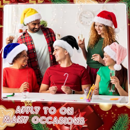 Image of Vicenpal 20 Pcs Santa Hats Bulk for Adults, Multicolor, Classic