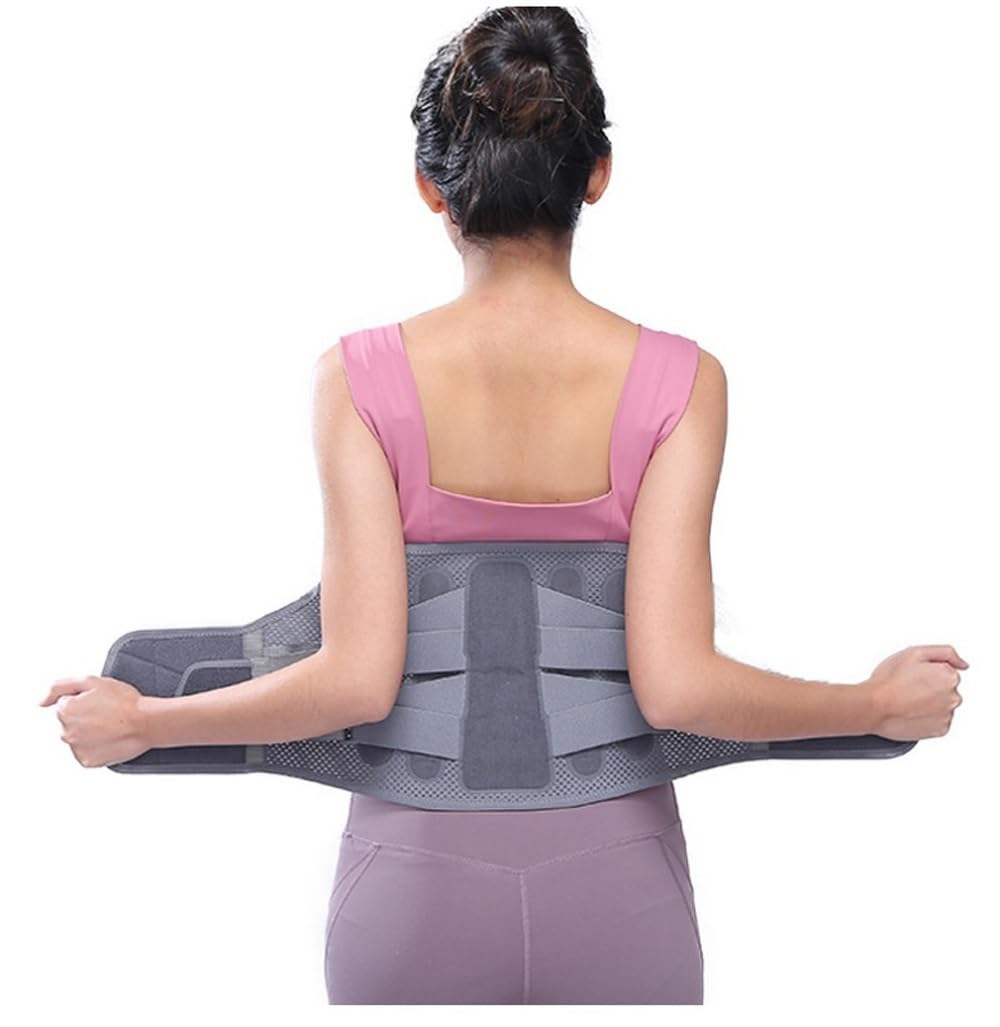 Faja Lumbar Unisex para aliviar el Dolor de Hernia discal, Soporte de Cintura, cinturón de descompresión, Corrector Transpirable, cinturón de protección de Cintura de Acero Ancho.