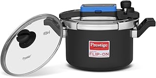 Prestige Hard Anodised Svachh Flip-On Cooker 5.0 LTR | Induction Compatible Pressure Cooker | MPF20161